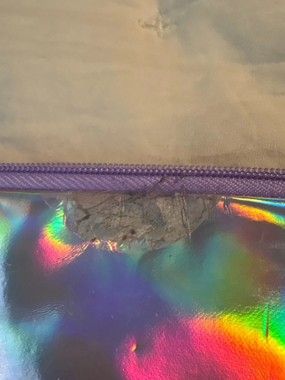 Iridescent Sequin Zip Pouch - Black Base